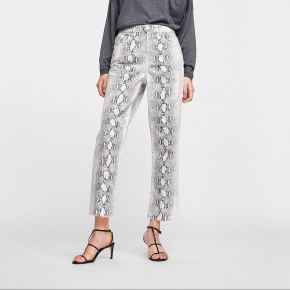 high waist snake print pants